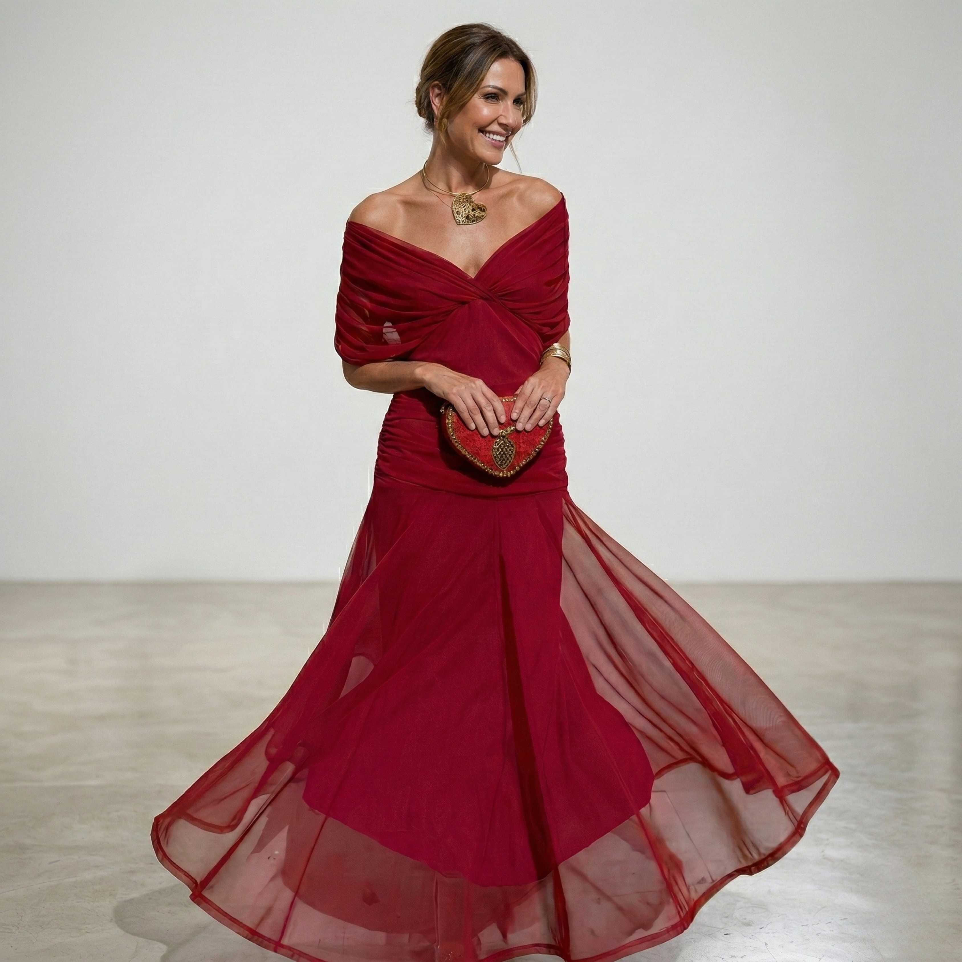 Mori Tokyo | Vネックの花柄ロングワンピース